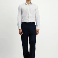 Dark Navy Regular Fit Standard Cut Lycra Canvas / Chino Trousers