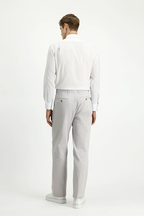 Stone Regular Fit Standard Cut Lycra Canvas / Chino Trousers