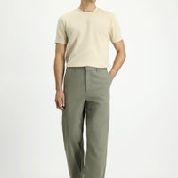 Çağla Yeşili Regular Fit Standart Kesim Likralı Kanvas / Chino Pantolon