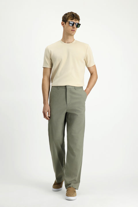 Çağla Yeşili Regular Fit Standart Kesim Likralı Kanvas / Chino Pantolon