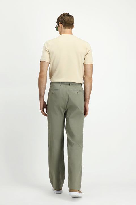 Çağla Yeşili Regular Fit Standart Kesim Likralı Kanvas / Chino Pantolon