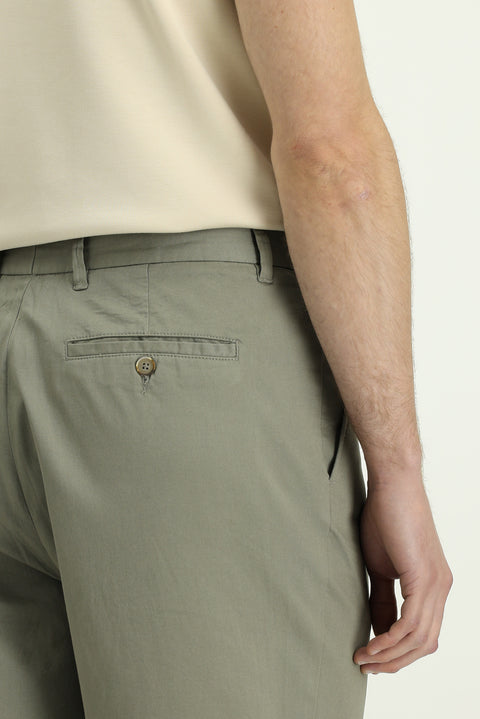 Çağla Yeşili Regular Fit Standart Kesim Likralı Kanvas / Chino Pantolon