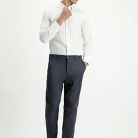 Koyu Füme Slim Fit Dar Kesim Beli Lastikli Likralı Kanvas / Chino Pantolon