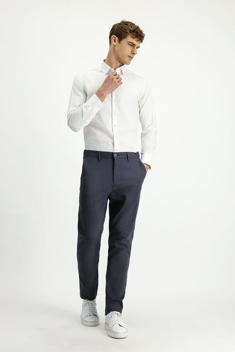 Koyu Füme Slim Fit Dar Kesim Beli Lastikli Likralı Kanvas / Chino Pantolon