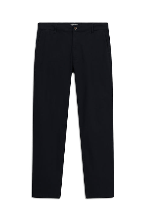Dark Navy Blue Slim Fit Elasticated Waist Stretchy Canvas / Chino Trousers
