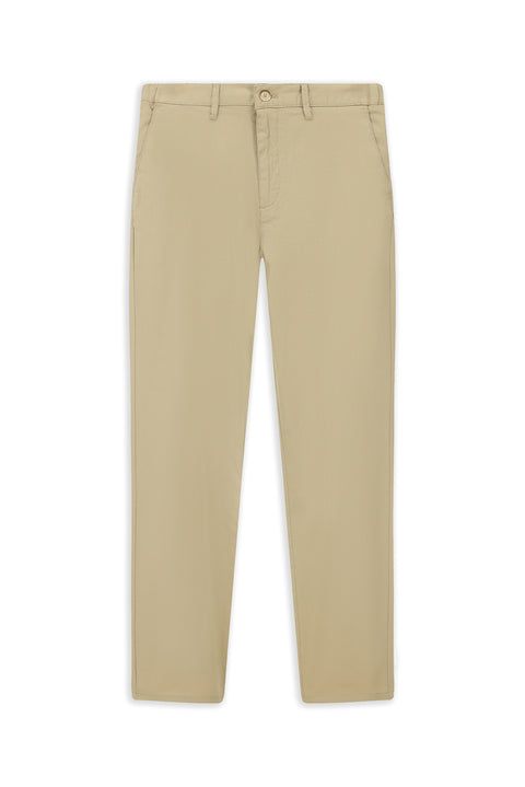 Açık Bej Slim Fit Dar Kesim Beli Lastikli Likralı Kanvas / Chino Pantolon