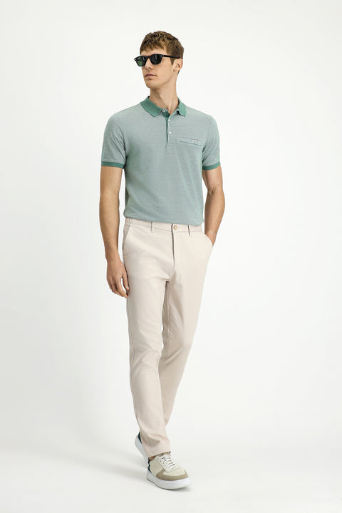 Cream Slim Fit Skinny Elasticated Waist Stretchy Canvas / Chino Trousers