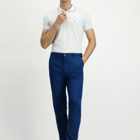Orta Petrol Slim Fit Dar Kesim Beli Lastikli Likralı Kanvas / Chino Pantolon
