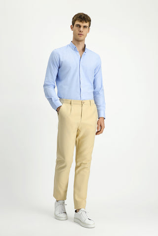  Orta Bej Regular Fit Standart Kesim Pamuklu Kanvas / Chino Pantolon