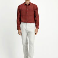 Stone Regular Fit Standard Cut Cotton Canvas / Chino Trousers