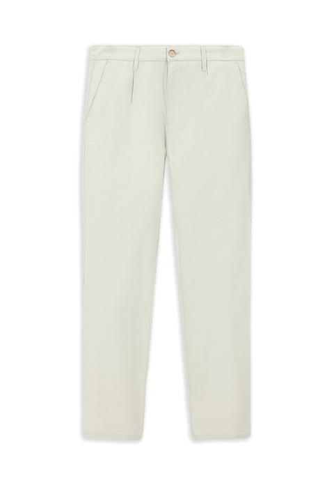 Stone Regular Fit Standard Cut Cotton Canvas / Chino Trousers