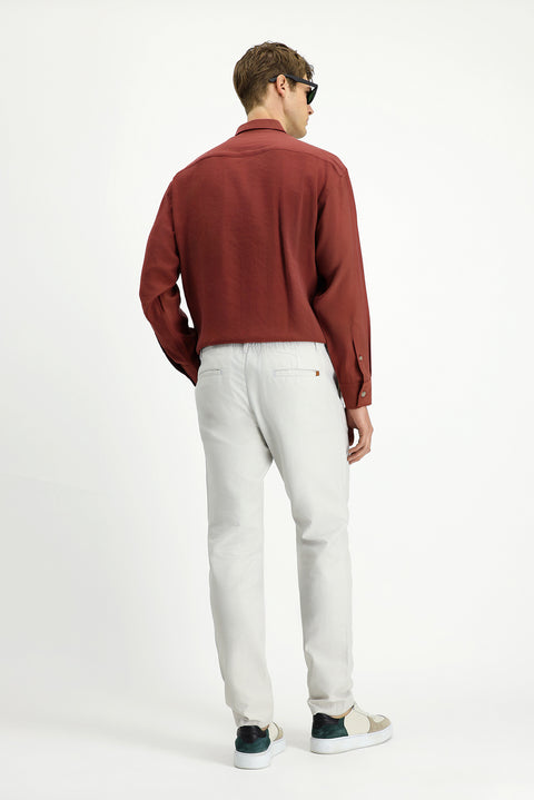 Stone Regular Fit Standard Cut Cotton Canvas / Chino Trousers