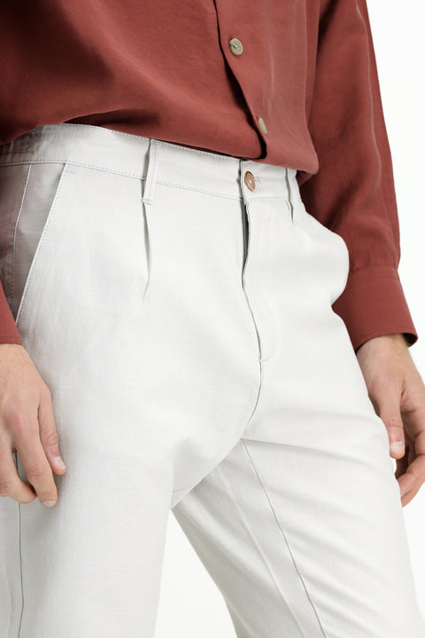 Stone Regular Fit Standard Cut Cotton Canvas / Chino Trousers