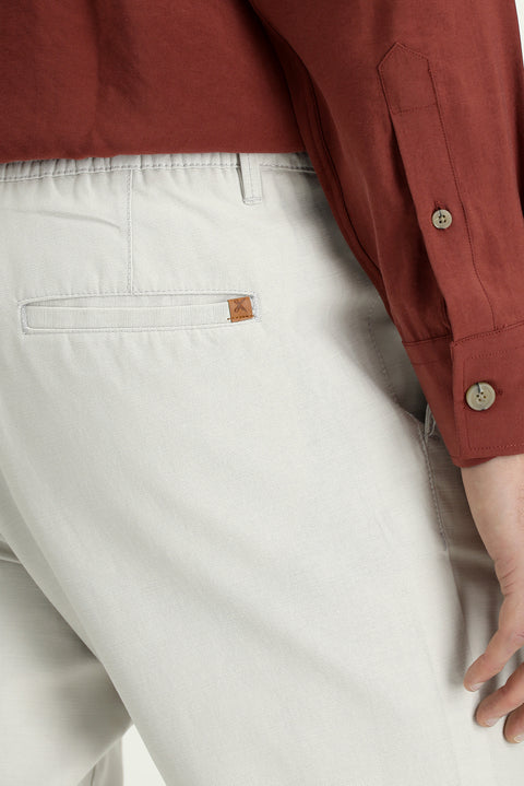 Stone Regular Fit Standard Cut Cotton Canvas / Chino Trousers