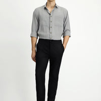 Men's Black Slim Fit Tapered Lycra Elasticated Waist Drawstring Jogger Pants