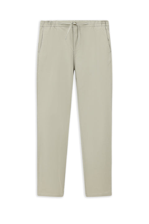 Light Gray Slim Fit Skinny Lycra Elastic Waist Drawstring Jogger Pants