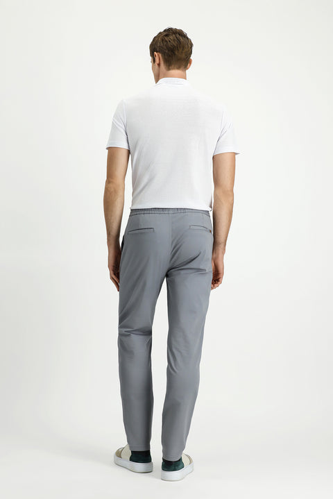 Medium Grey Slim Fit Stretch Drawstring Jogger Pants
