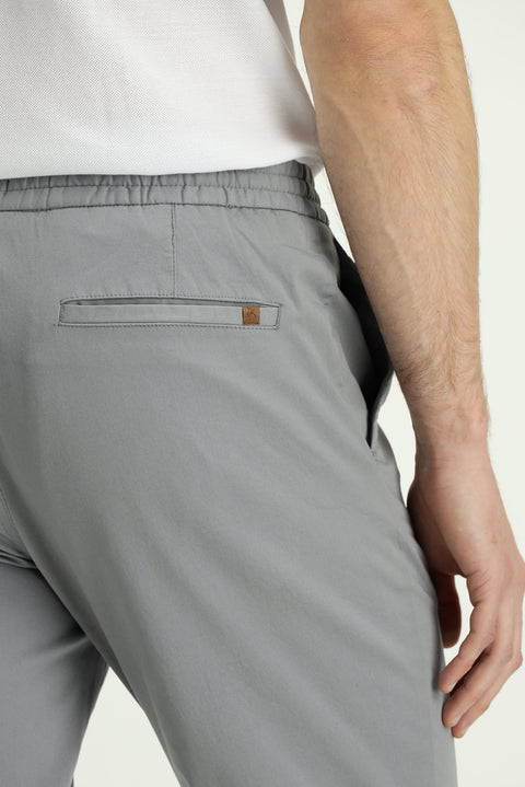 Medium Grey Slim Fit Stretch Drawstring Jogger Pants