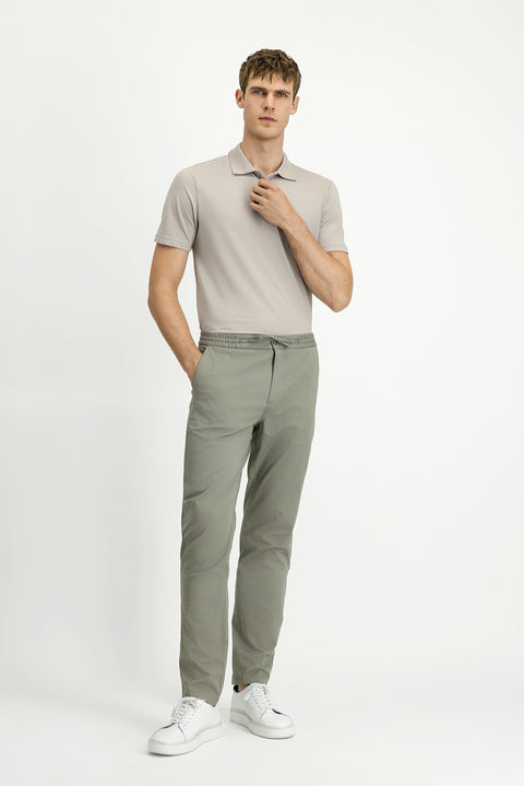 Dark Grey Slim Fit Stretchy Drawstring Elastic Waist Jogger Pants