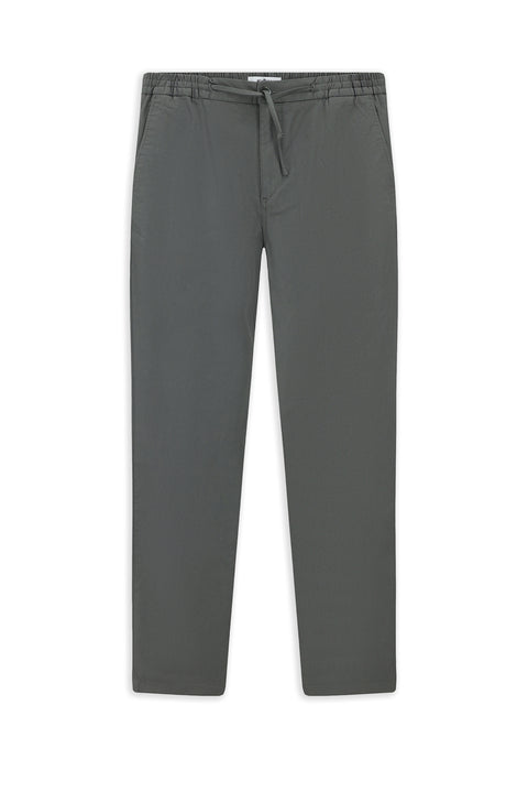 Dark Anthracite Slim Fit Stretch Waistband Drawstring Jogger Pants