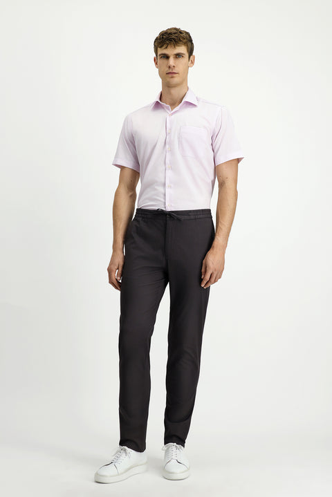 Light Brown Slim Fit Stretchable Elasticated Waist Drawstring Jogger Trousers