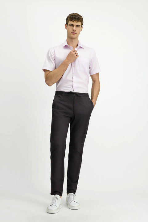 Light Brown Slim Fit Stretchable Elasticated Waist Drawstring Jogger Trousers