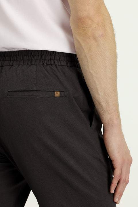 Light Brown Slim Fit Stretchable Elasticated Waist Drawstring Jogger Trousers