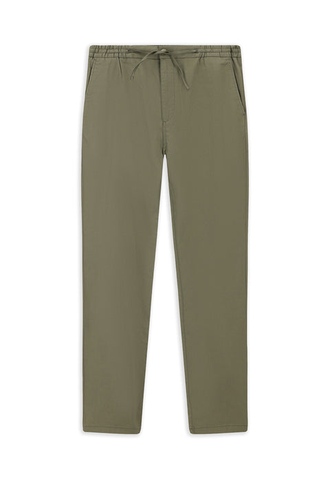 Light Khaki Slim Fit Skinny Cut Lycra Elasticated Waist Drawstring Jogger Pants