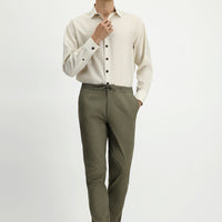 Light Khaki Slim Fit Skinny Cut Lycra Elasticated Waist Drawstring Jogger Pants