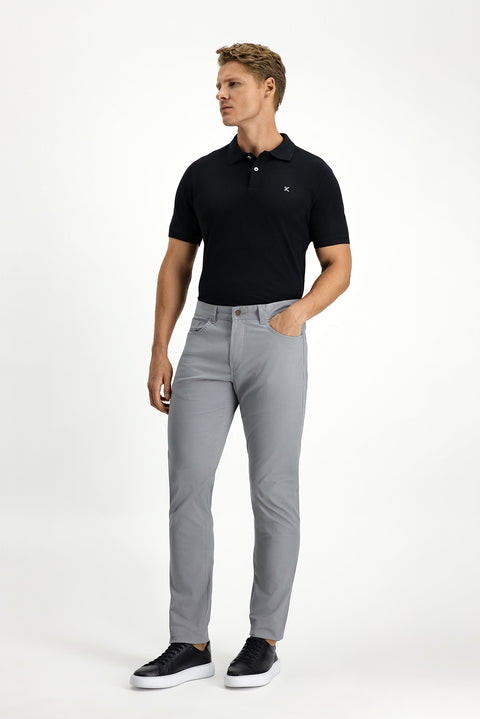 Medium Grey Slim Fit Stretch Canvas / Chino Trousers
