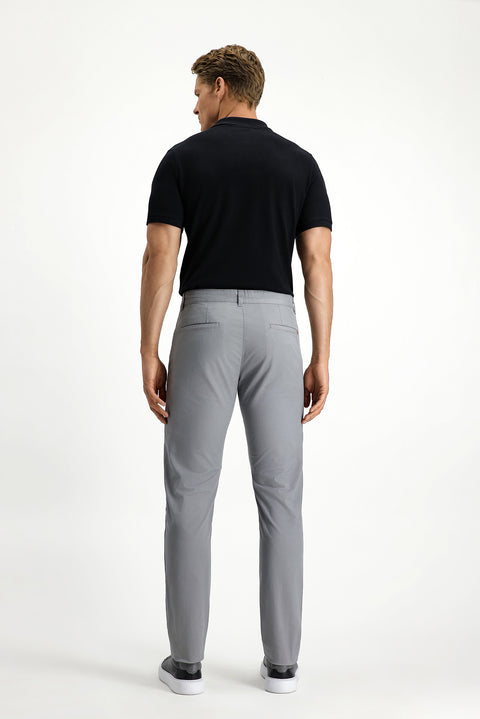 Mid Grey Relaxed Fit Stretch Canvas / Chino Trousers