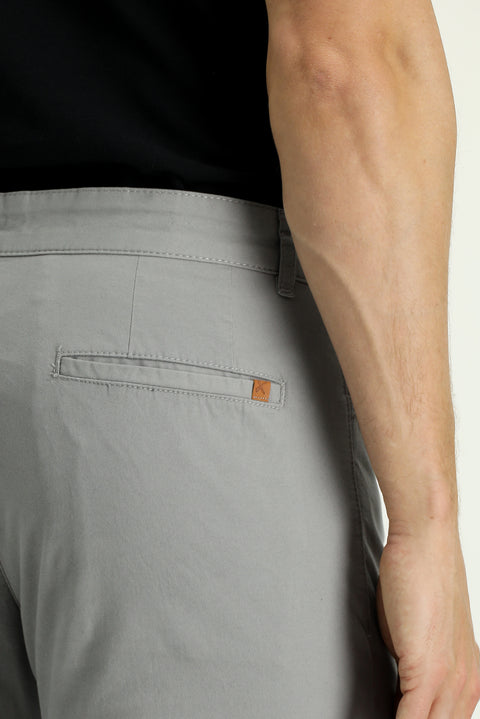 Mid Grey Relaxed Fit Stretch Canvas / Chino Trousers