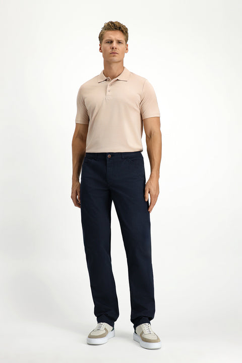Dark Navy Relaxed Fit Stretch Canvas / Chino Trousers