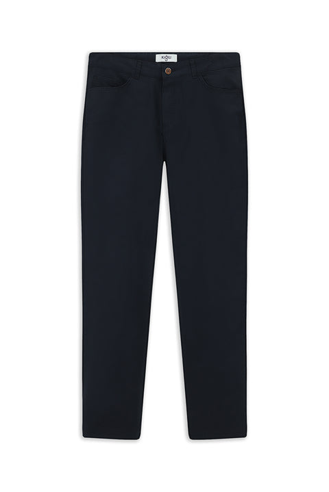 Dark Navy Blue Slim Fit Stretch Canvas / Chino Trousers