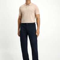Dark Navy Blue Slim Fit Stretch Canvas / Chino Trousers