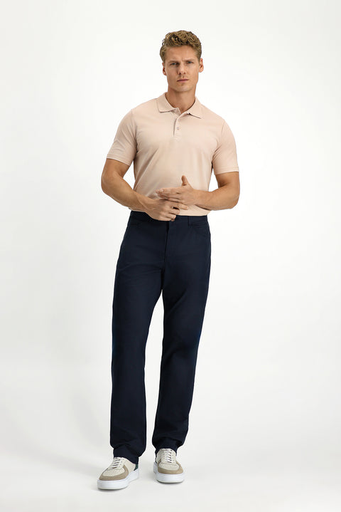 Dark Navy Relaxed Fit Stretch Canvas / Chino Trousers