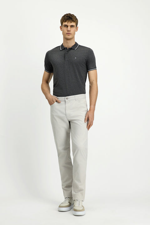 Stone Relaxed Fit Stretch Canvas / Chino Trousers