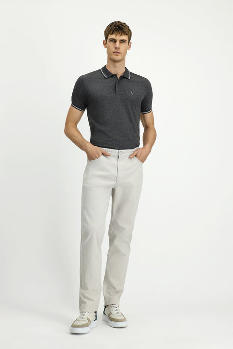 Stone Relaxed Fit Stretch Canvas / Chino Trousers