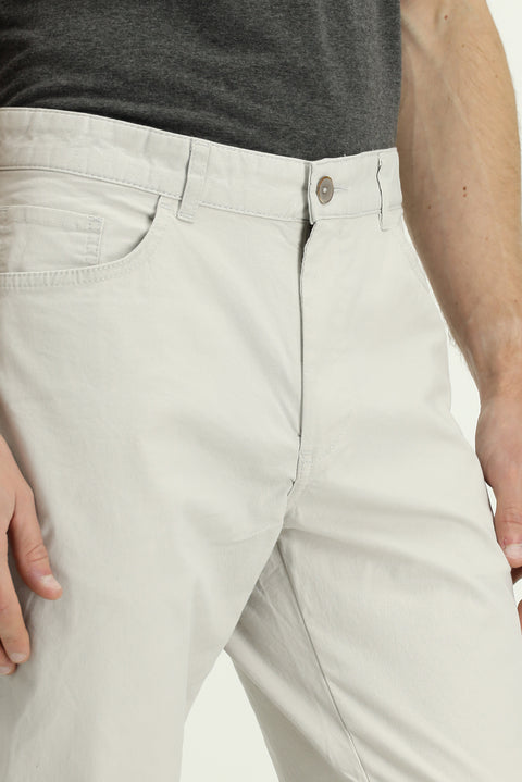 Stone Relaxed Fit Stretch Canvas / Chino Trousers