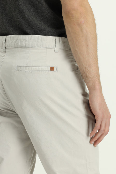 Stone Relaxed Fit Stretch Canvas / Chino Trousers