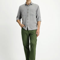 Orman Yeşili Slim Fit Dar Kesim Likralı Kanvas / Chino Pantolon