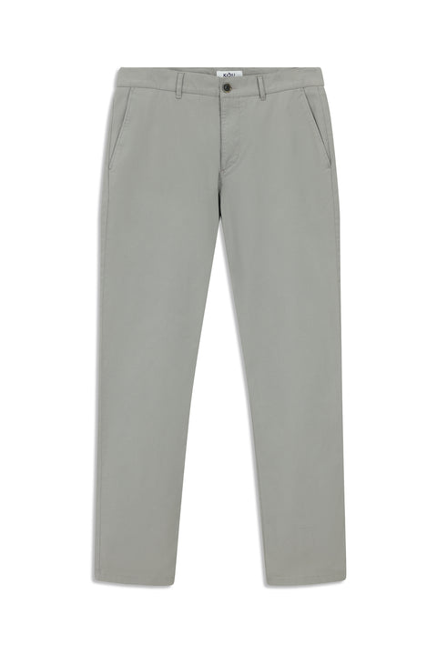 Medium Grey Regular Fit Standard Cut Lycra Canvas / Chino Trousers