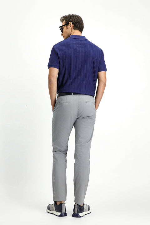 Mid Grey Relaxed Fit Stretch Canvas / Chino Trousers