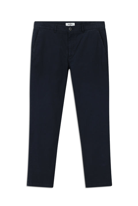 Dark Navy Regular Fit Standard Cut Lycra Canvas / Chino Trousers