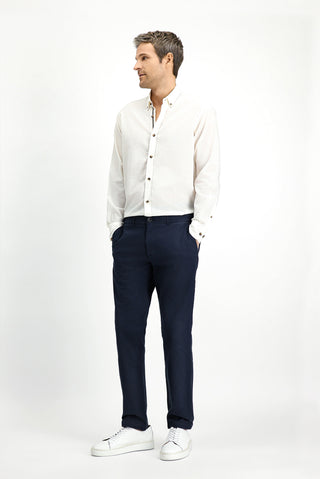  Koyu Lacivert Regular Fit Standart Kesim Likralı Kanvas / Chino Pantolon
