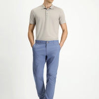Aviator Blue Regular Fit Standard Cut Lycra Canvas / Chino Trousers