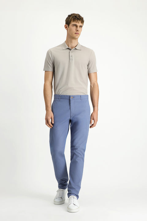 Aviator Blue Regular Fit Standard Cut Lycra Canvas / Chino Trousers