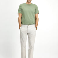 Stone Regular Fit Standard Cut Lycra Canvas / Chino Trousers