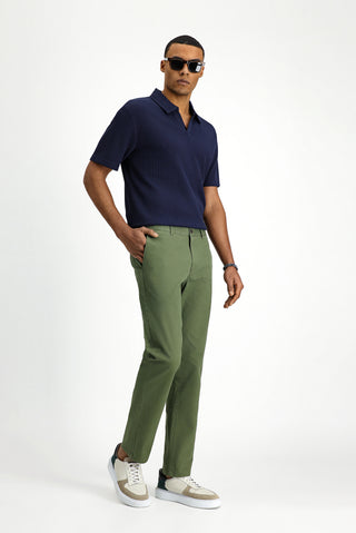  Orman Yeşili Regular Fit Standart Kesim Likralı Kanvas / Chino Pantolon