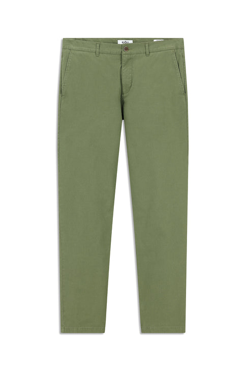Forest Green Regular Fit Standard Cut Lycra Canvas / Chino Trousers
